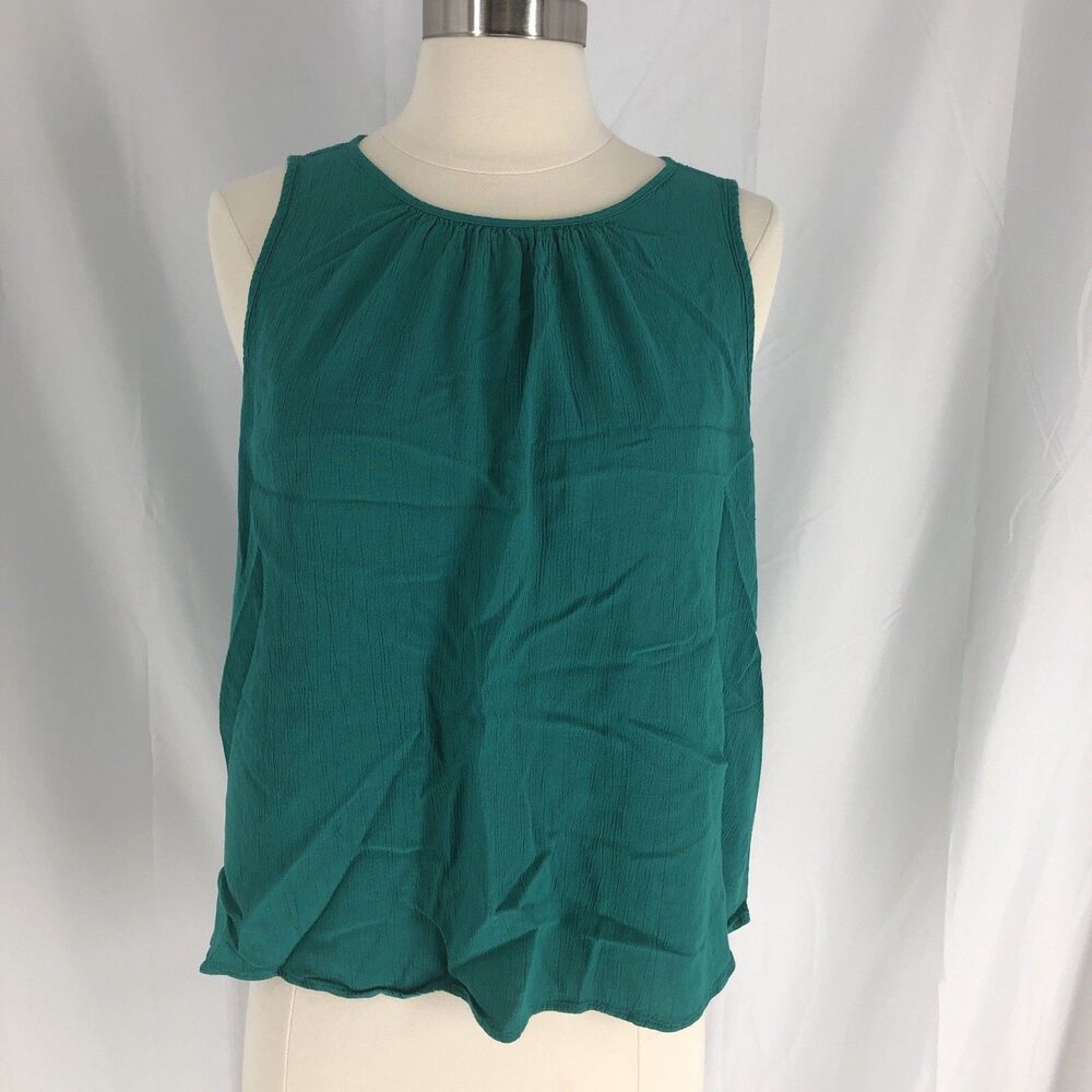 Ann Taylor Factory Teal Green Sleeveless Top Medium